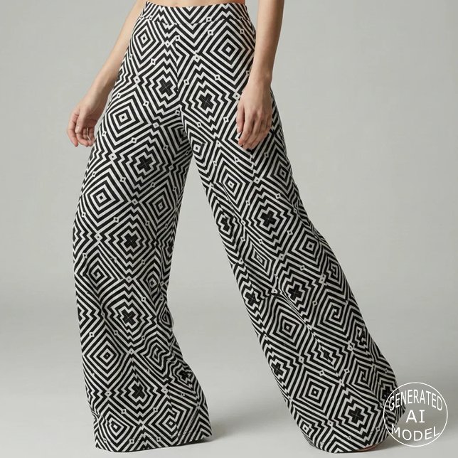 Retro Black and White Geometric Op Art Diamond Fabric (Creator Uploaded)