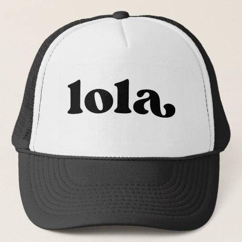 Retro Black and White Grandma Filipina Lola Trucker Hat