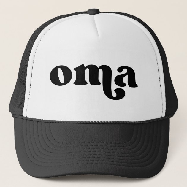 Retro Black and White Grandma German Oma Trucker Hat | Zazzle