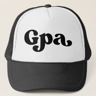 Retro Black and White Grandpa American Gpa Trucker Hat
