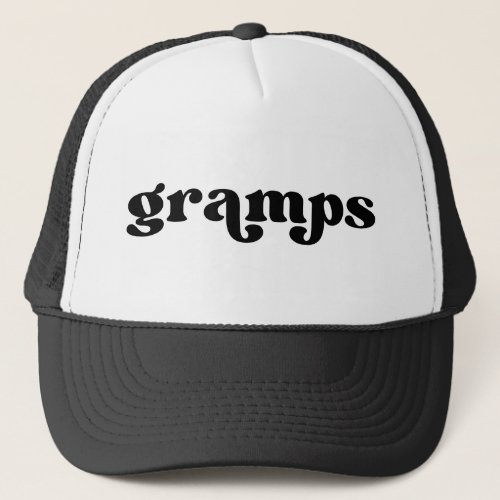 Retro Black and White Grandpa American Gramps Trucker Hat