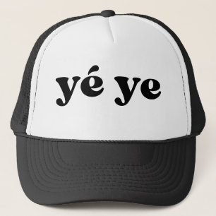Retro Black and White Grandpa Chinese yé ye Trucker Hat