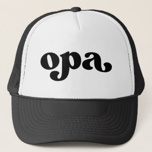 Retro Black and White Grandpa German Opa Trucker Hat
