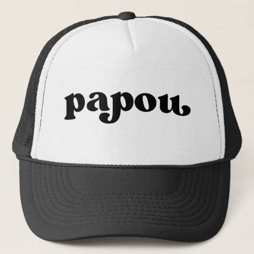 Retro Black and White Grandpa Greek Papou Trucker Hat