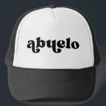 Retro Black and White Grandpa Spanish Abuelo Trucker Hat<br><div class="desc">"abuelo" in retro style font,  color is editable; add your own name if desired and choose hate style. Contact me for other nicknames.</div>
