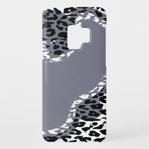 Retro black and white leopard print on grey Case_Mate samsung galaxy s9 case