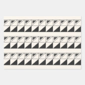 Retro Black and White Mid Mod Geometric Pattern Wrapping Paper Sheets (Front 3)