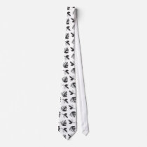 Retro black and white necktie