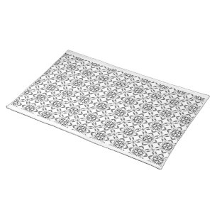 Retro Black and White Pattern American MoJo Placem Cloth Placemat