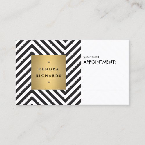 Retro Black and White Pattern Appointment Card Business Card Templates