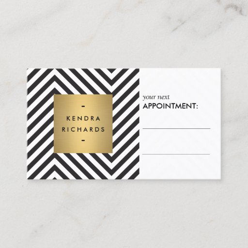 Customizable Retro Black and White Pattern Appointment Card Business Card Templates