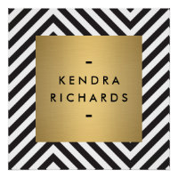 Retro Black and White Pattern Gold Name Logo