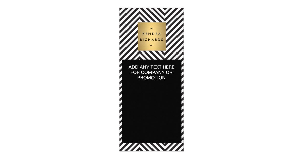 Retro Black and White Pattern Rack Card | Zazzle