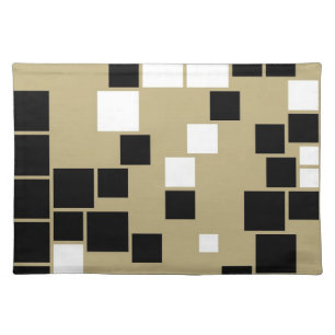 Retro Black and White Pattern Seamless Art Cloth Placemat