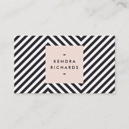 Retro Black and White Pattern Simple Name Logo Business Card Template