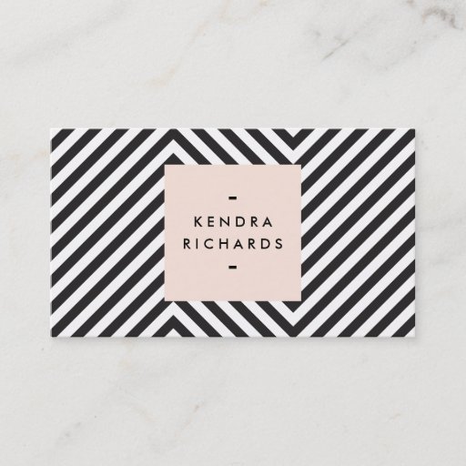 Customizable Retro Black and White Pattern Simple Name Logo Business Card Template