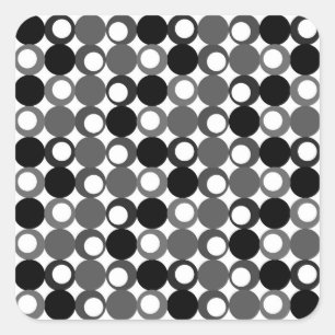 Retro Black and White Pattern Square Sticker