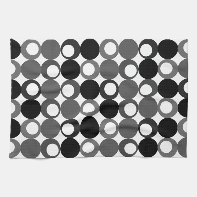 Retro Black and White Pattern Towel (Horizontal)