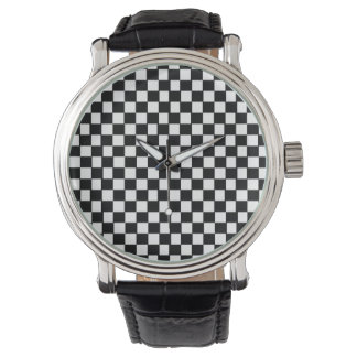 retro black and white pattern watch