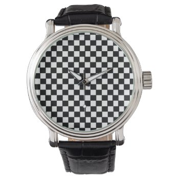 Retro Black And White Pattern Watch by WatchMinion at Zazzle