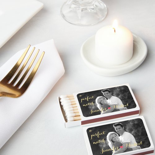 Retro Black and White Photo Wedding Anniversary Matchboxes