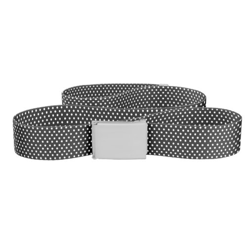 Retro black and white polka dot belt | Zazzle