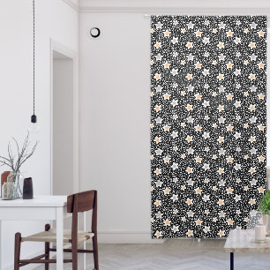 Retro black and white polka dots with stars  blackout curtains