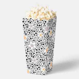 Retro black and white polka dots with stars favor boxes