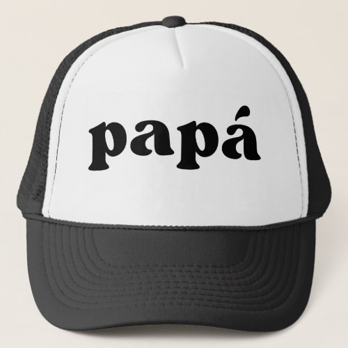 Retro Black and White Spanish Pap Trucker Hat