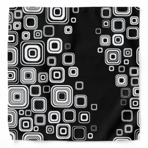 Retro black and white squares bandana