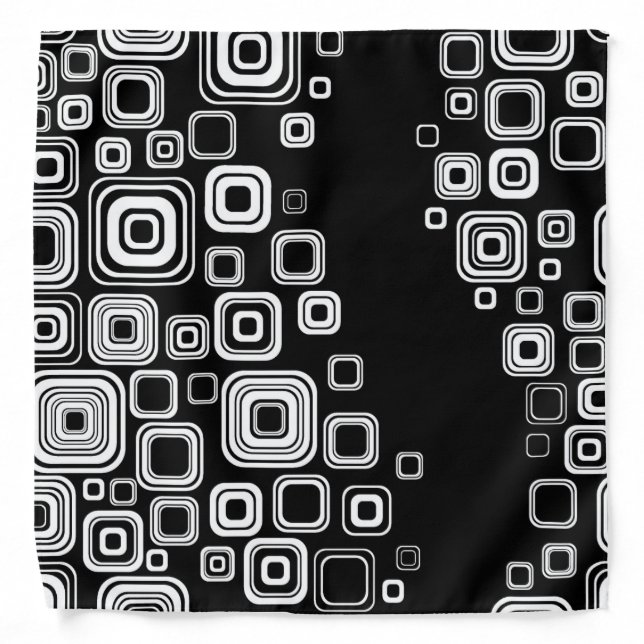 Retro black and white squares bandana (Front)