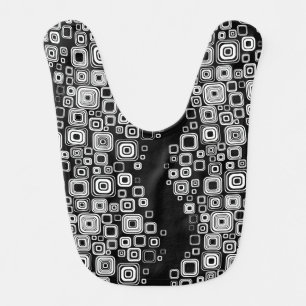 Retro black and white squares bib