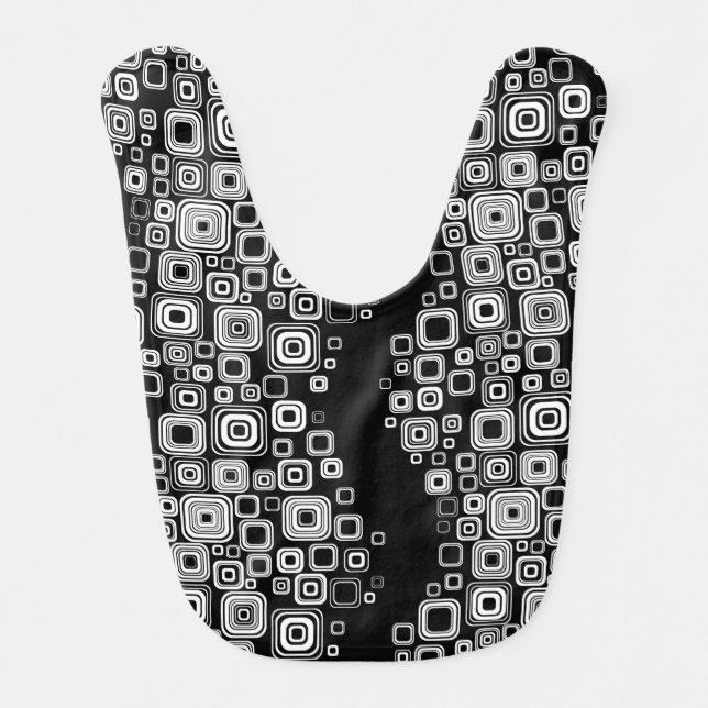 Retro black and white squares bib (Front)