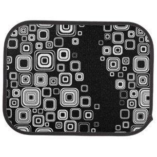 Retro black and white squares car mat