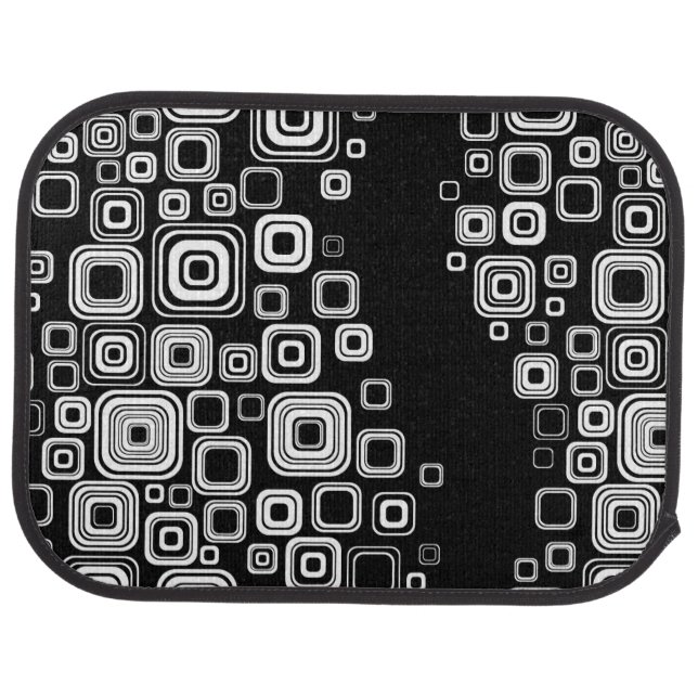 Retro black and white squares car mat (Rear)