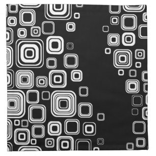 Retro black and white squares cloth napkin