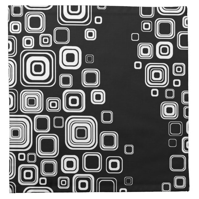 Retro black and white squares cloth napkin (Front)