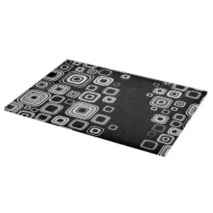 Retro black and white squares cutting board