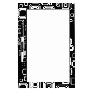 Retro black and white squares Dry-Erase board