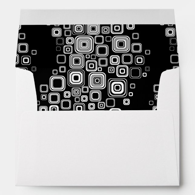 Retro black and white squares envelope (Back (Bottom))