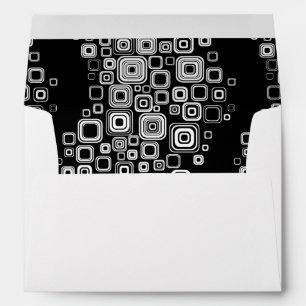 Retro black and white squares envelope
