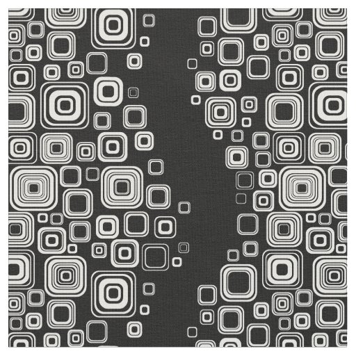 Retro black and white squares fabric