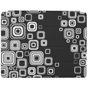 Retro black and white squares iPad smart cover