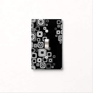 Retro black and white squares light switch cover