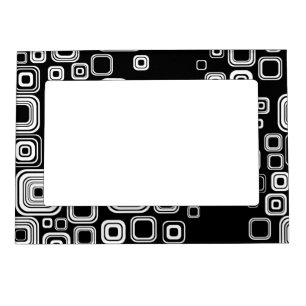Retro black and white squares magnetic frame