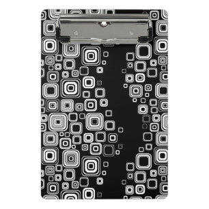 Retro black and white squares mini clipboard