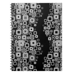 Retro black and white squares notebook