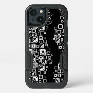 Retro black and white squares iPhone 13 case