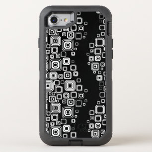 Retro black and white squares OtterBox defender iPhone SE/8/7 case