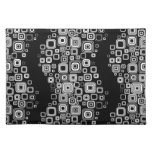 Retro black and white squares placemat